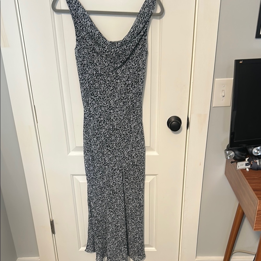 Abercrombie & Fitch Elegant Cowl Neck Navy and White Women's Dress